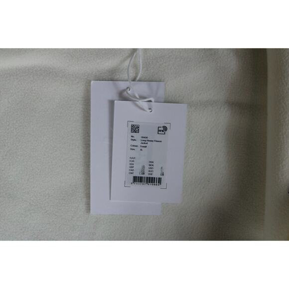 New Rains Coats Mens XL White Heavy Long Fleece Jacket Fossil Button Pockets - Picture 14 of 14